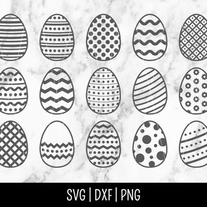 Paquete SVG de huevo de Pascua, imágenes prediseñadas de huevo, Pascua feliz, primavera, conejo, conejito, personalizar / descarga digital instantánea, archivo recortado, Svg Dxf Png