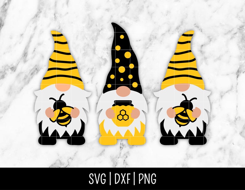 Bumble Bee Gnome SVG Bundle Trio, Honey SVG, Beekeeper, Honeypot ...