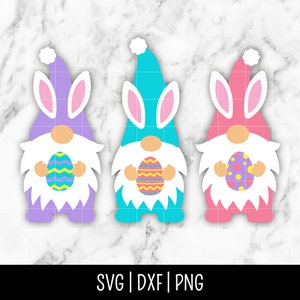 Osterwichtel SVG Bundle Trio, Happy Easter, Three Gnomes svg, Hasenohren svg, Ostereier | Sofort Digital Download, Cut File, Svg Dxf Png