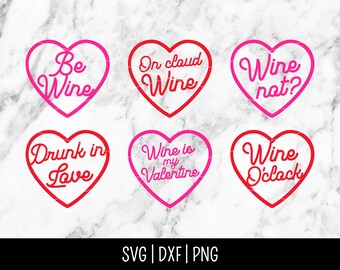 Valentine Wine Bundle SVG File, Valentine's Day, Galentines, Love, Wine Mom, Clipart, | Instant Digital Download, Cut File, Svg Dxf Png