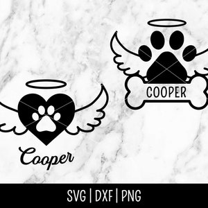Pet Memorial Remembrance SVG File, Pet Loss, Dog, Cat, Dog Mom, Angel Wings, Personalize | Instant Digital Download, Cut File, Svg Dxf Png