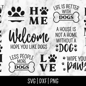 Dog Quote Sign SVG Bundle File, Rustic Farmhouse svg signs, Paw Print, Clip Art, Dog Mom | Instant Digital Download, Cut File, Svg Dxf Png