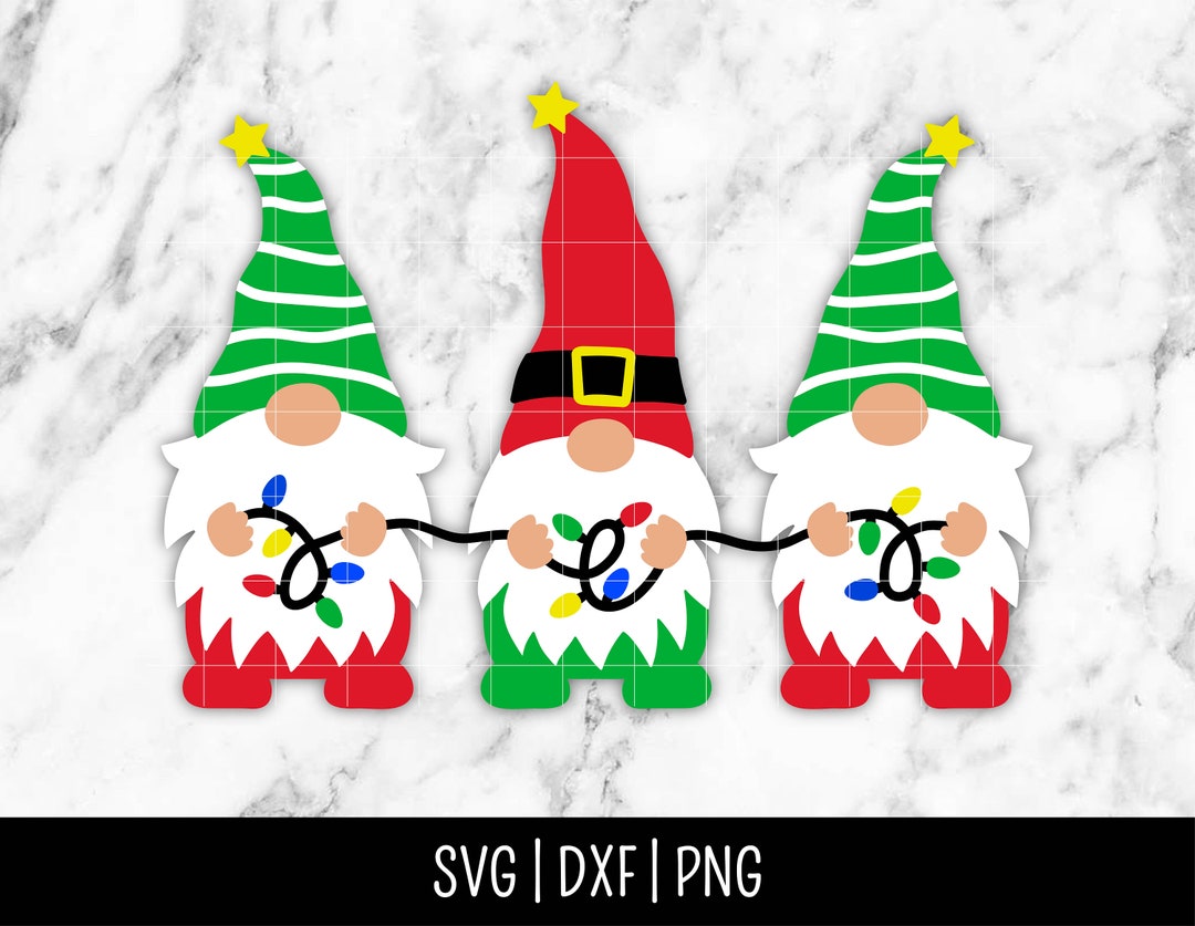 Christmas Tree Gnome SVG Bundle Trio, Santa SVG, Merry Christmas, Happy ...