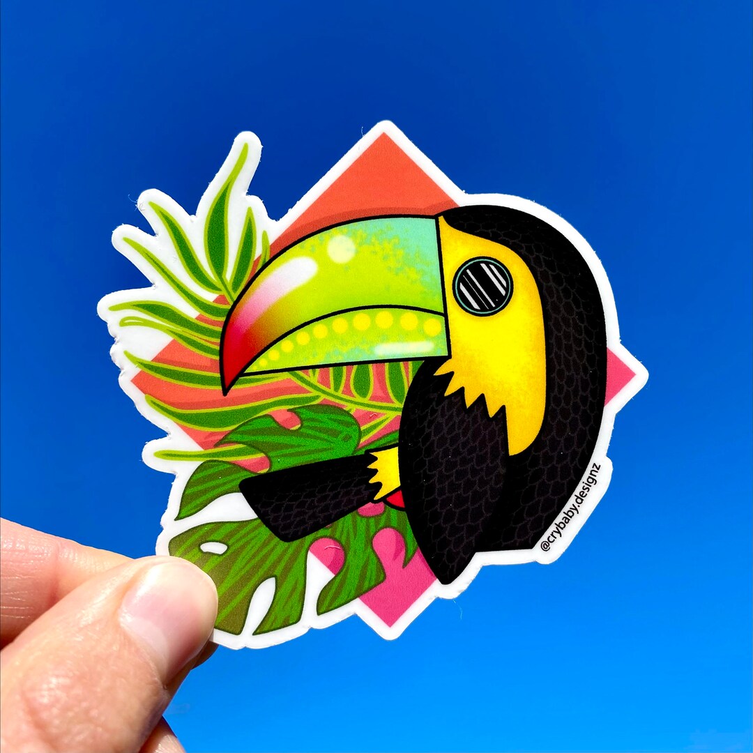 Tropical Toucan Bird Vinyl Sticker - Etsy