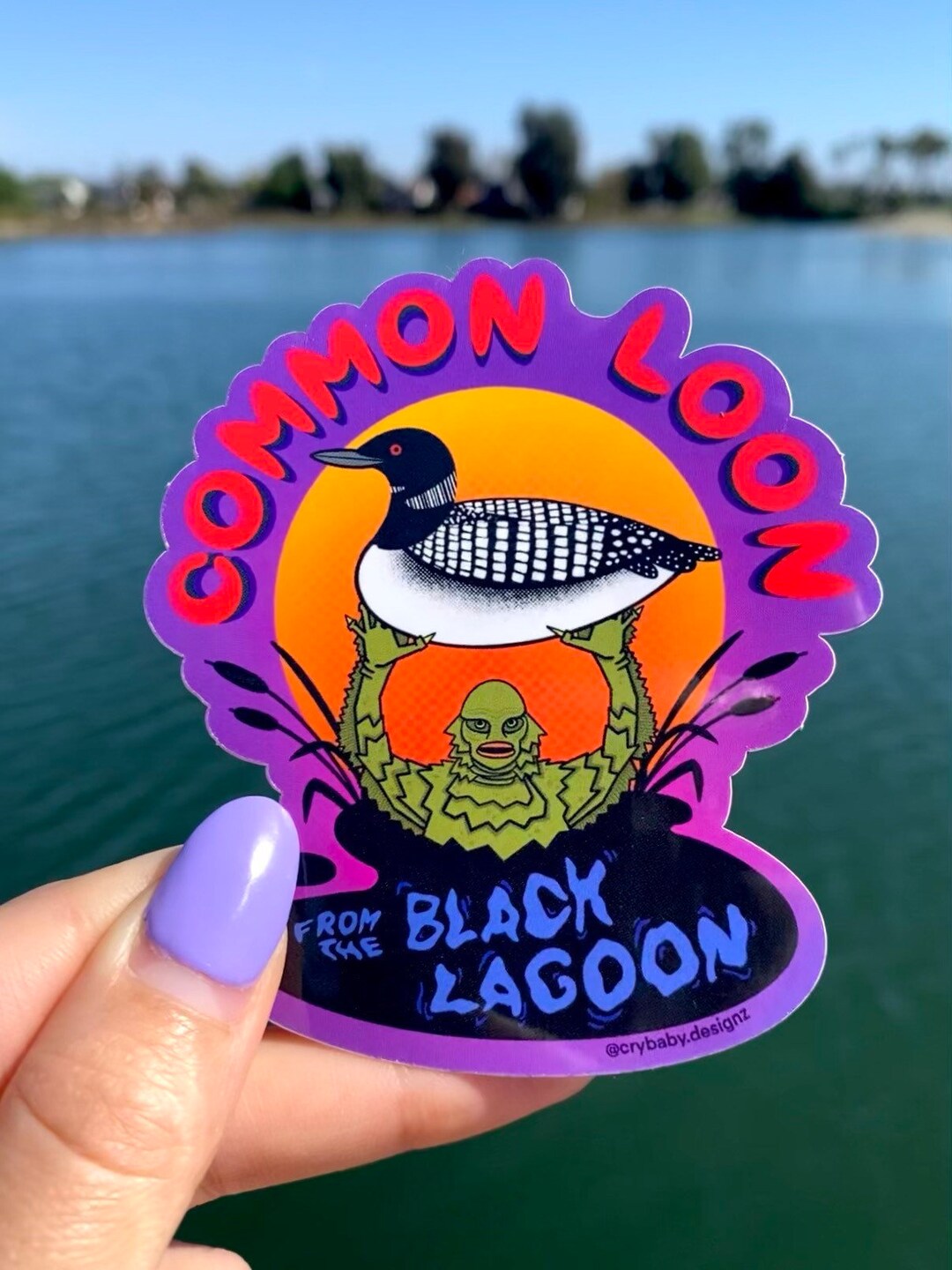 Common Loon From the Black Lagoon Sticker | Birdwatching/birder ...