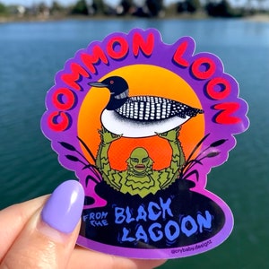 Common Loon and Creature from the Black Lagoon Vinyl Sticker