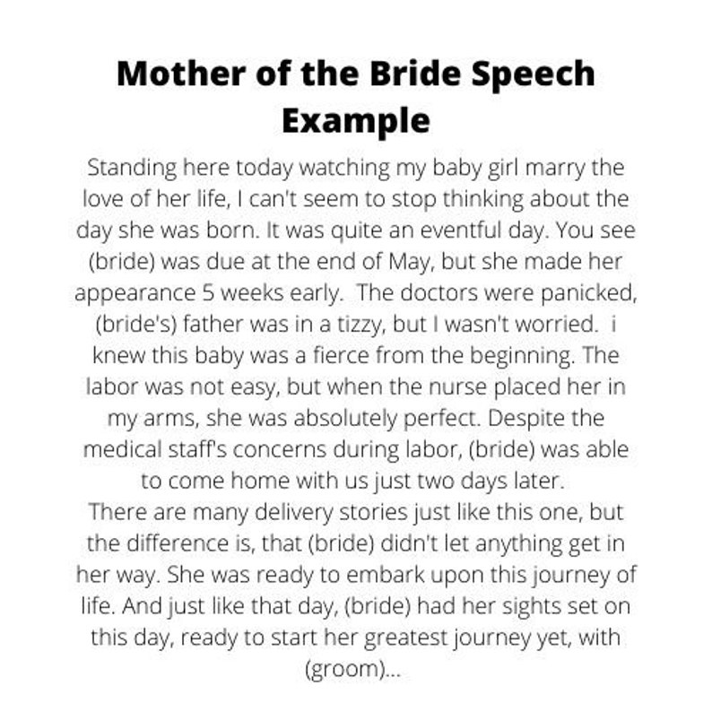 how to write mother of the bride speech