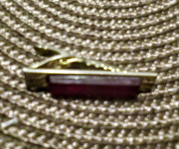 1960s RUBY LUCITE TIECLIP - Goldtone - Ruby Red L… - image 4