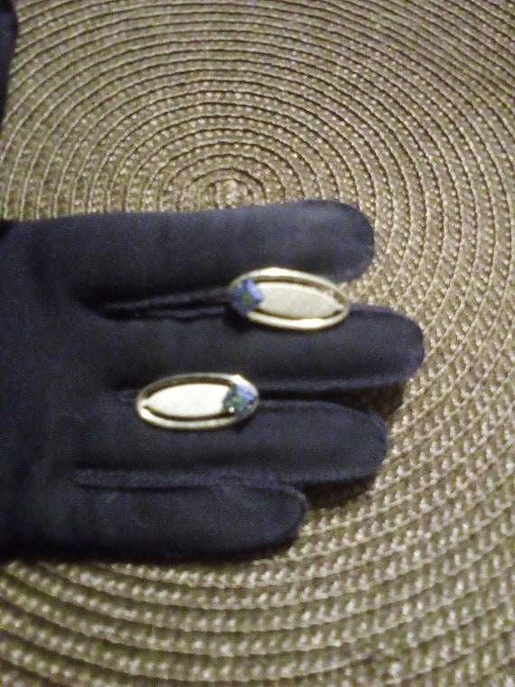 1960s SWANK SILVERTONE CUFFLINKS with Square Cut … - image 2