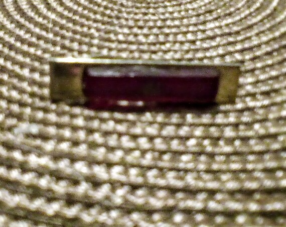 1960s RUBY LUCITE TIECLIP - Goldtone - Ruby Red L… - image 6