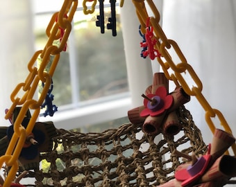 Seagrass Parrot Toy Swing~Perfect for small to medium sized birds that love to climb, chew and swing!