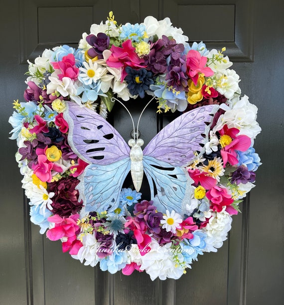 Image of Hydrangea Butterfly Wreath
