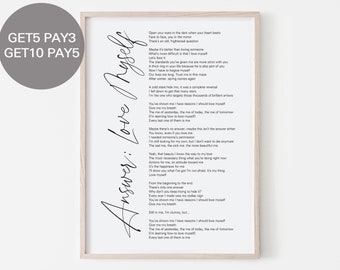 Love Yourself Lyrics Etsy