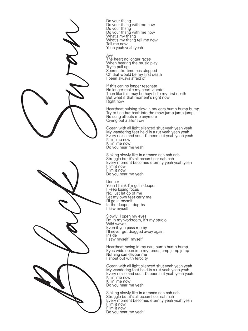 BTS Black Swan Lyrics Prints Poster Digital Download Korean | Etsy