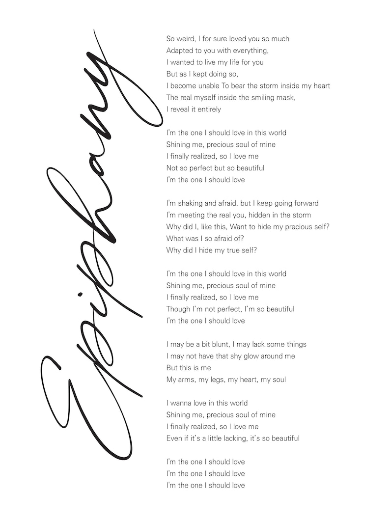 BTS JIN Epiphany Lyrics Prints Poster Digital Download Etsy