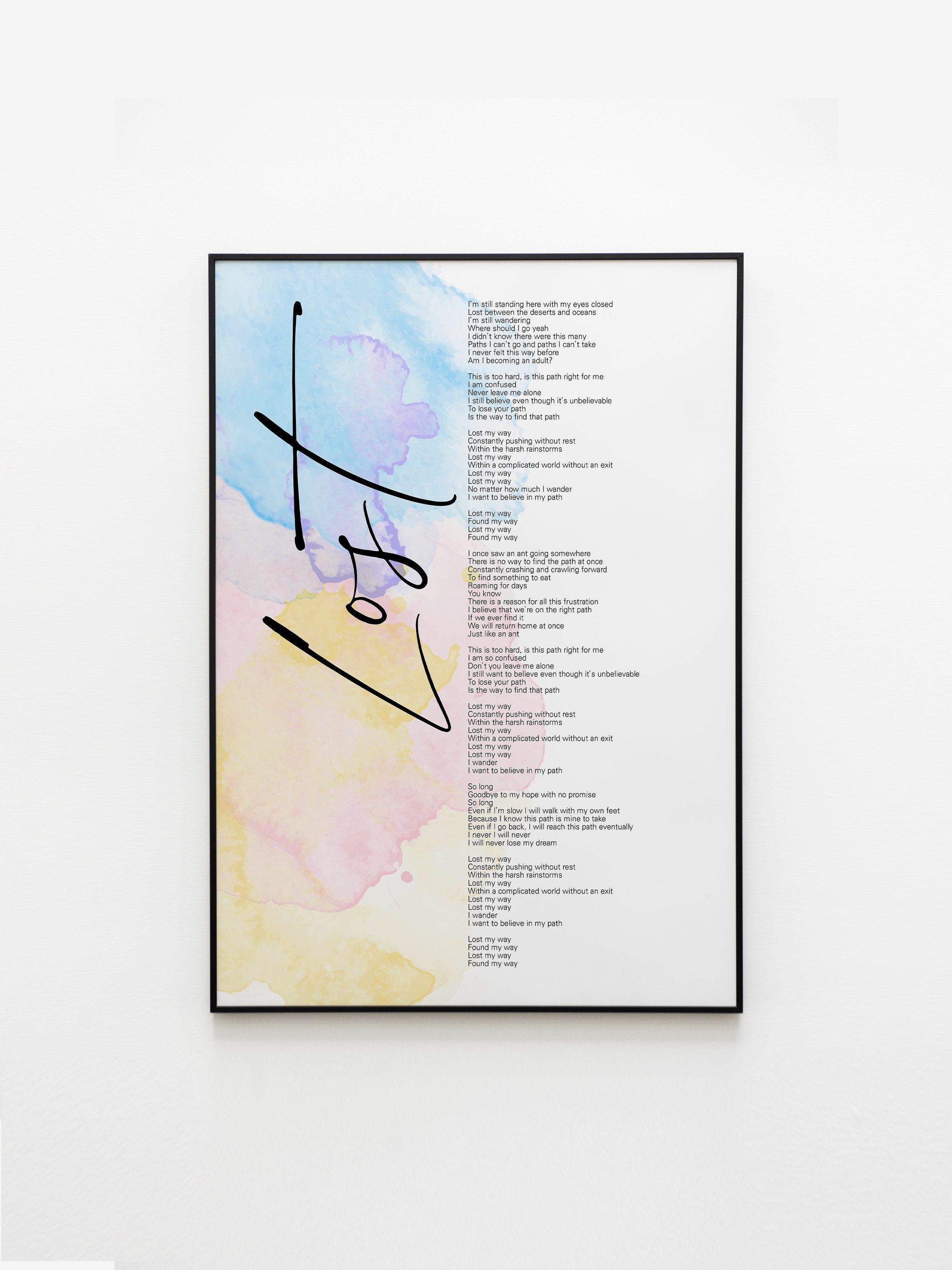 BTS Paradise Lyrics Prints Poster digital Download Korean -  Finland