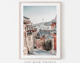 Hanok Town Seoul, Korea Travel Landscape, (Digital Download), Photography Large Wall Art, Room Decor, Wall Hanging