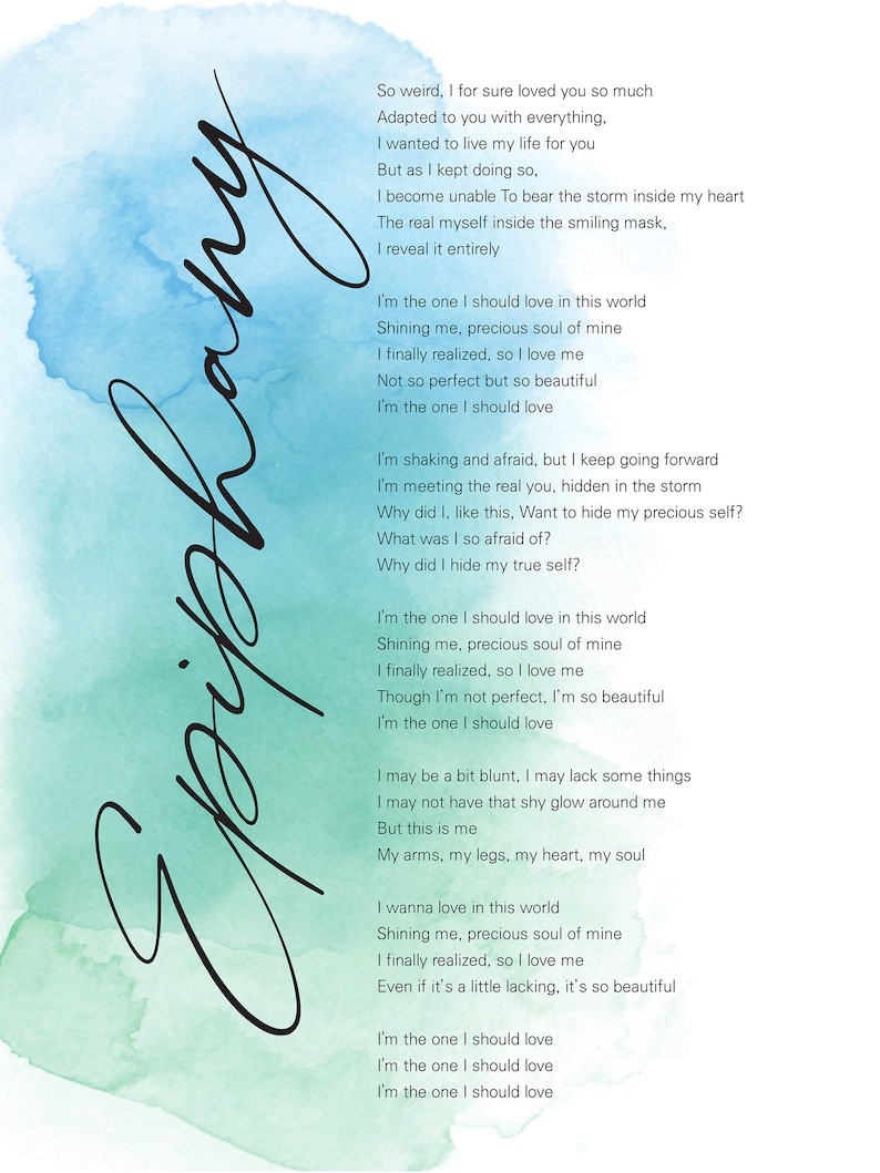BTS Epiphany Lyrics Prints Poster Digital Download Korean