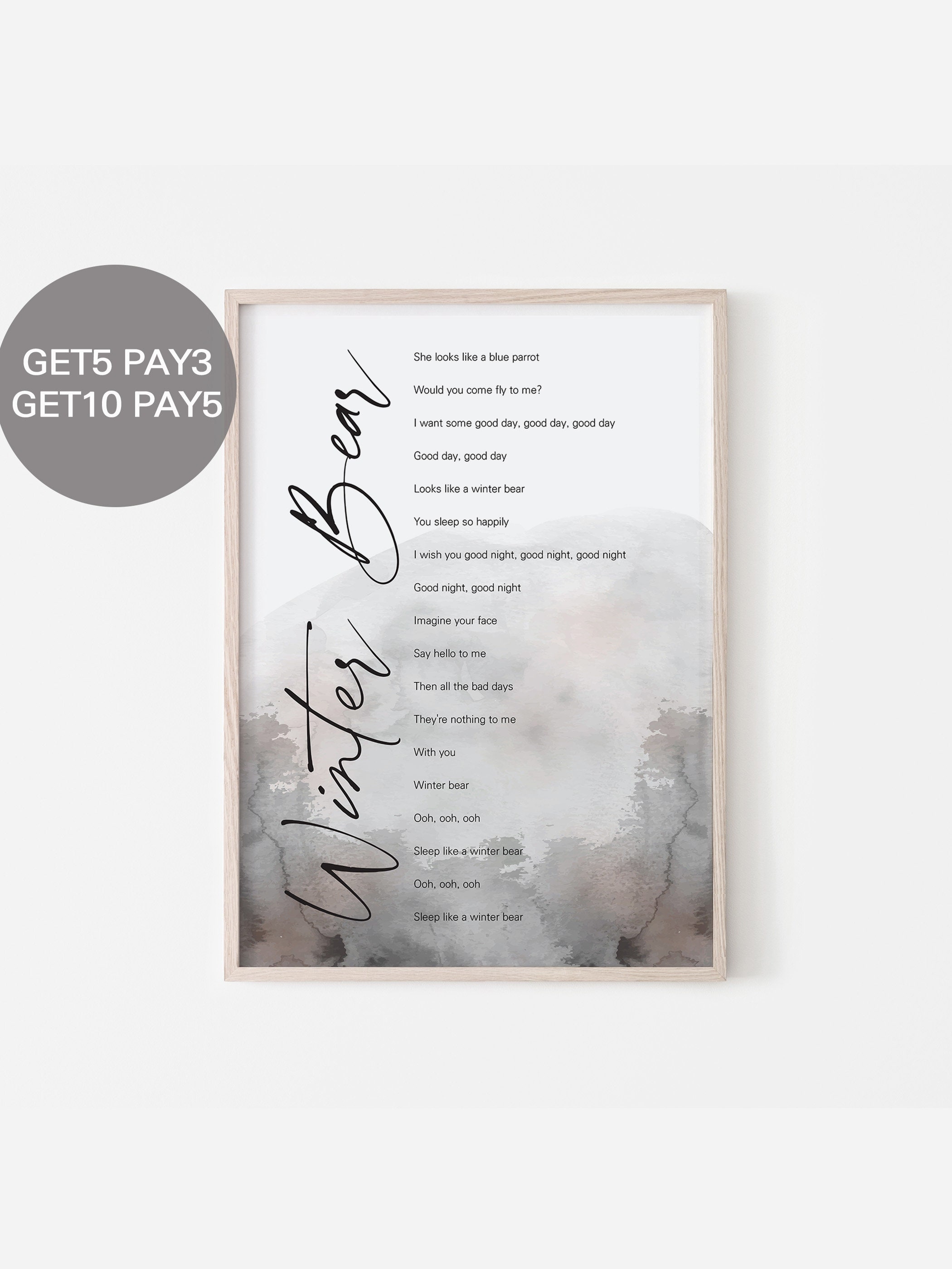 Bts V Taehyung Winter Bear Lyrics Prints Poster Digital Etsy Bts V Taehyung Winter Bear Lyrics Prints Poster Digital Etsy