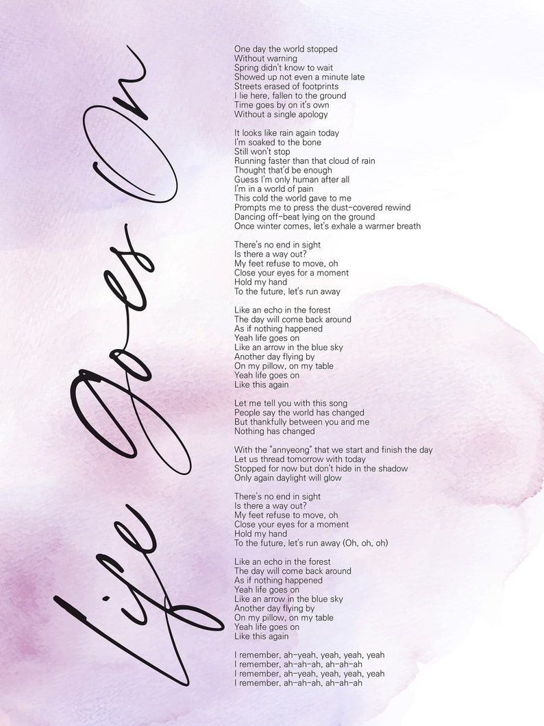 life goes on lyrics life goes on lyrics