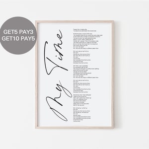 Best of Me BTS Poster Lyrics Song Lyrics Print (Instant Download) 