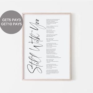 BTS Jungkook Still With You Lyrics, Prints Poster (Digital Download) Korean Quotes, Large Wall Art, Room Decor, Wall Hanging - 558