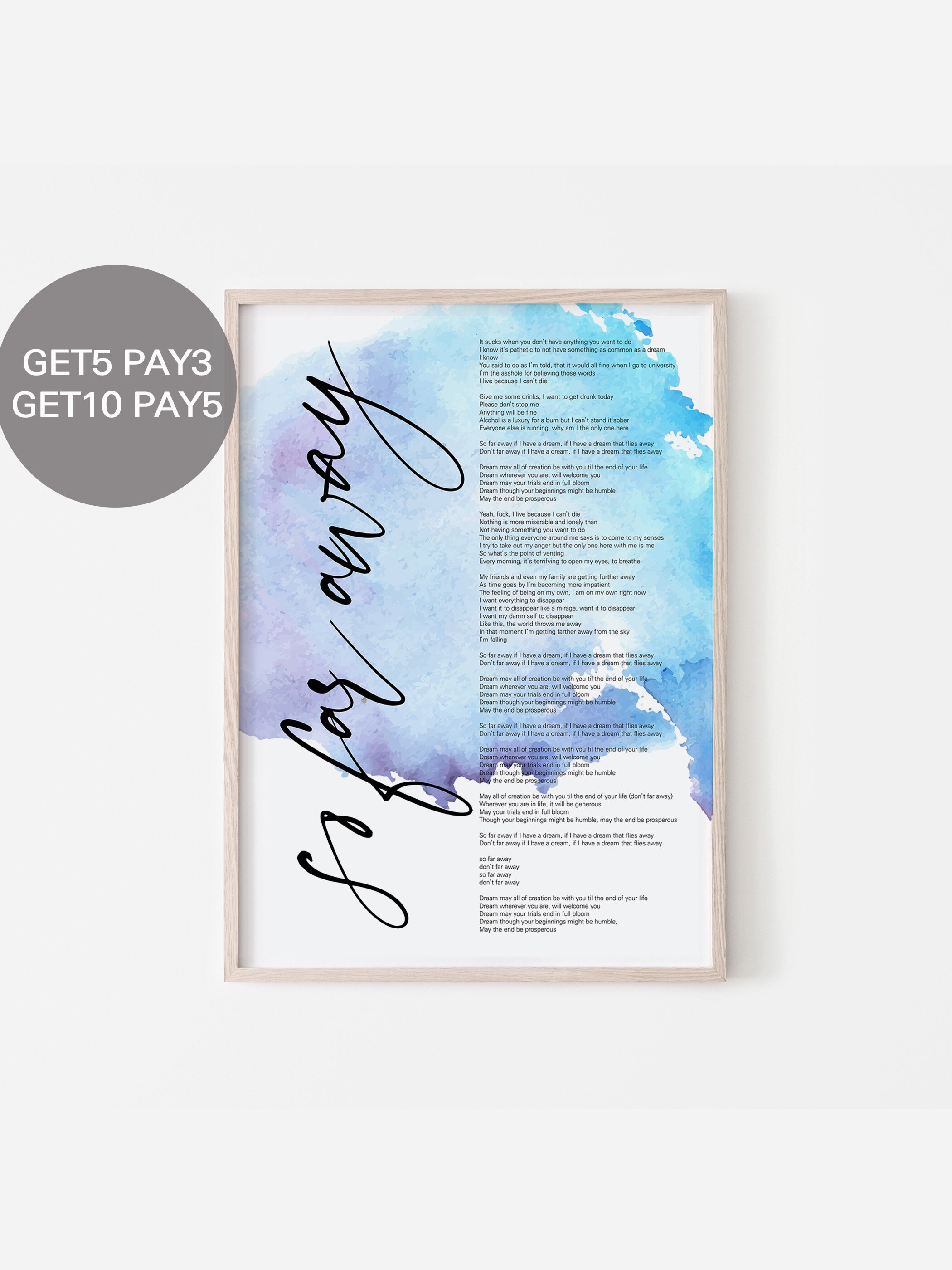 Bts Suga So Far Away Lyrics Prints Poster Digital Download Etsy Bts Suga So Far Away Lyrics Prints Poster Digital Download Etsy