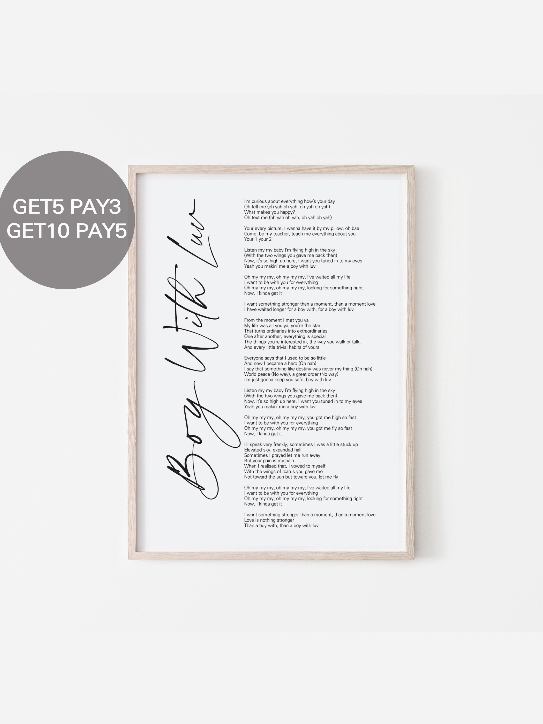 BTS Boy With Luv Lyrics Prints Poster Digital Download Etsy Bts Boy With Luv Lyrics Prints Poster Digital Download Etsy