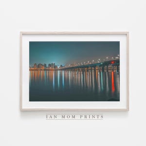 Han River Night View Seoul, Korea Travel Landscape, (Digital Download), Photography Large Wall Art, Room Decor, Wall Hanging