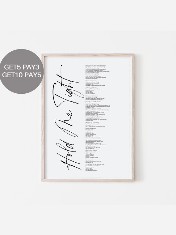 BTS Hold Me Tight Lyrics, Prints Poster Digital Download Korean.