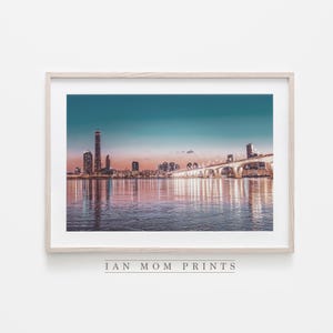 Han River Night View Seoul, Korea Travel Landscape, (Digital Download), Photography Large Wall Art, Room Decor, Wall Hanging