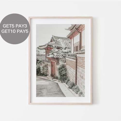Seoul South Korea Art Print Korean Wall Art Bukchon Hanok Etsy