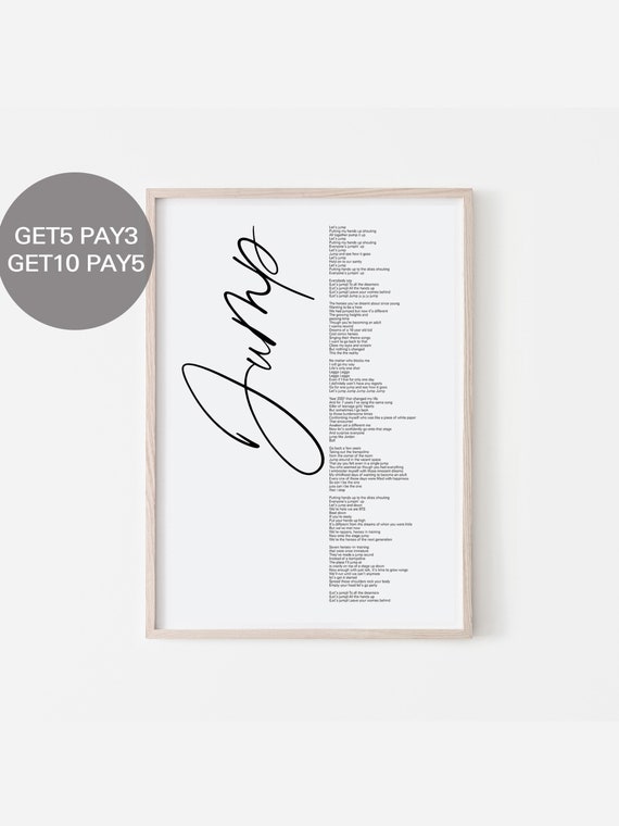 BTS Jump Lyrics, Prints Poster Digital Download Korean Quotes.