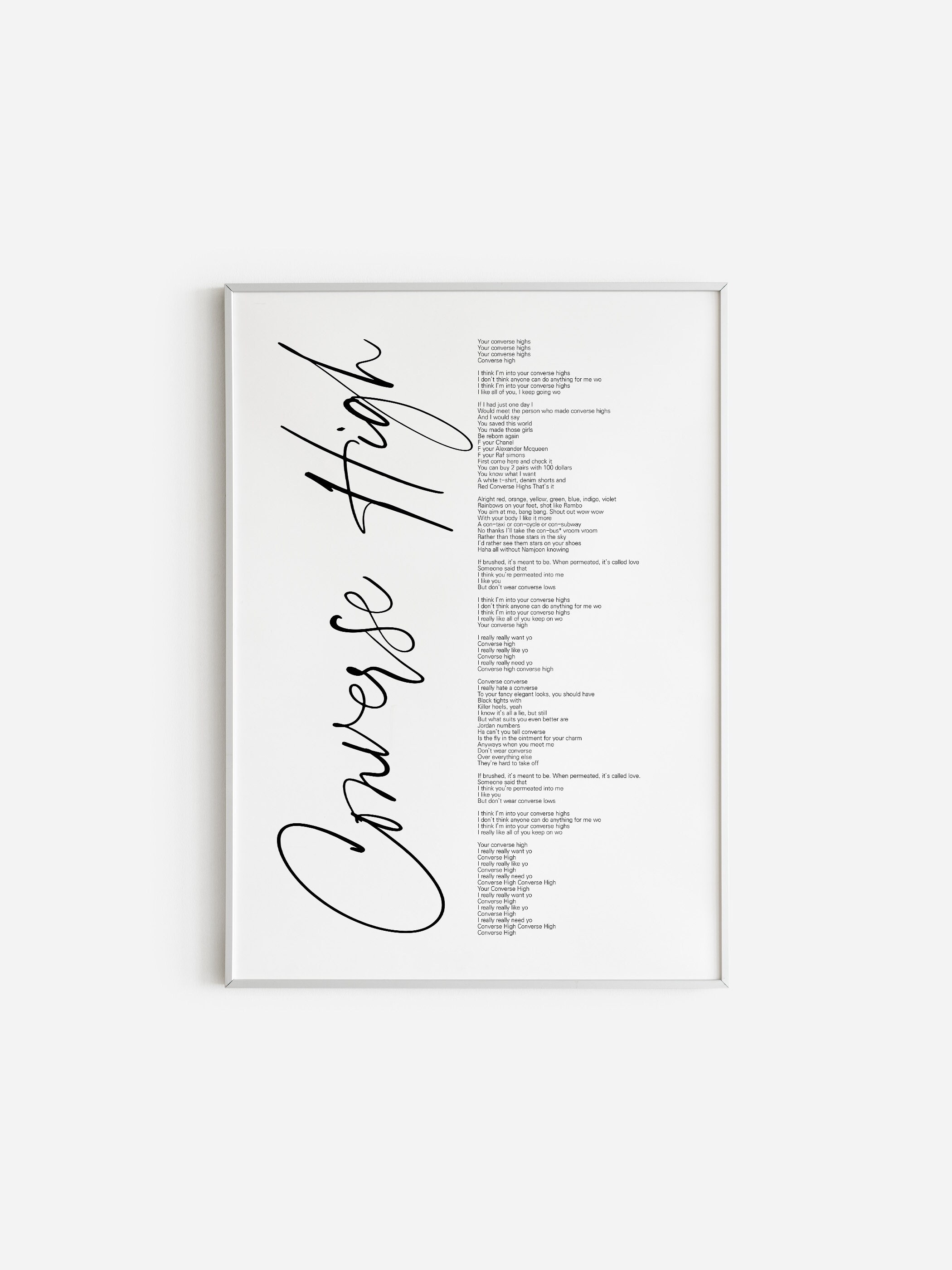 BTS Converse High Lyrics Prints Poster digital Download - Etsy Hong Kong BTS Converse High Lyrics Prints Poster digital Download - Etsy Hong Kong