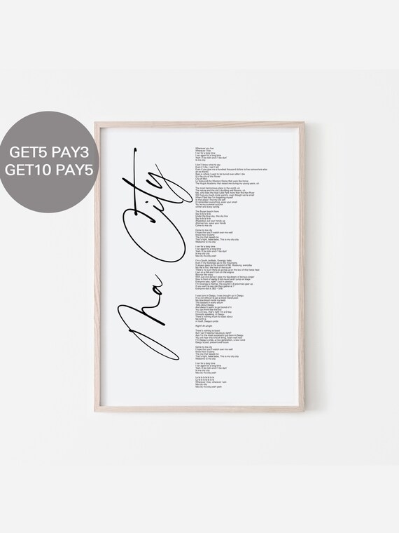 BTS Ma City Lyrics, Prints Poster Digital Download Korean Quotes.