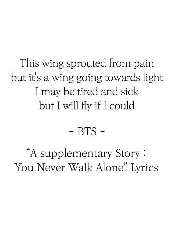 Bts You Never Walk Alone Lyrics Prints Poster Digital Etsy Bts You Never Walk Alone Lyrics Prints Poster Digital Etsy