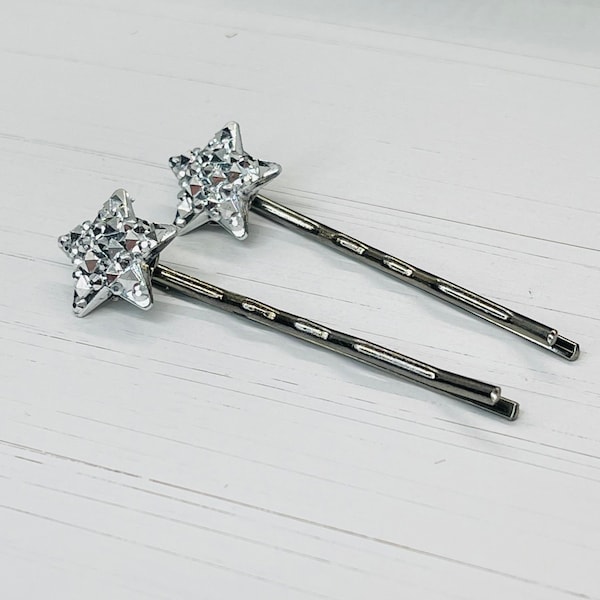 Silver Star Bobby-pins// Set of Star Accessories//Celestial Hair Jewelry//Gifts for Her//Star Hair Pins//Bridal Bobby-pins by AccentsbySonia