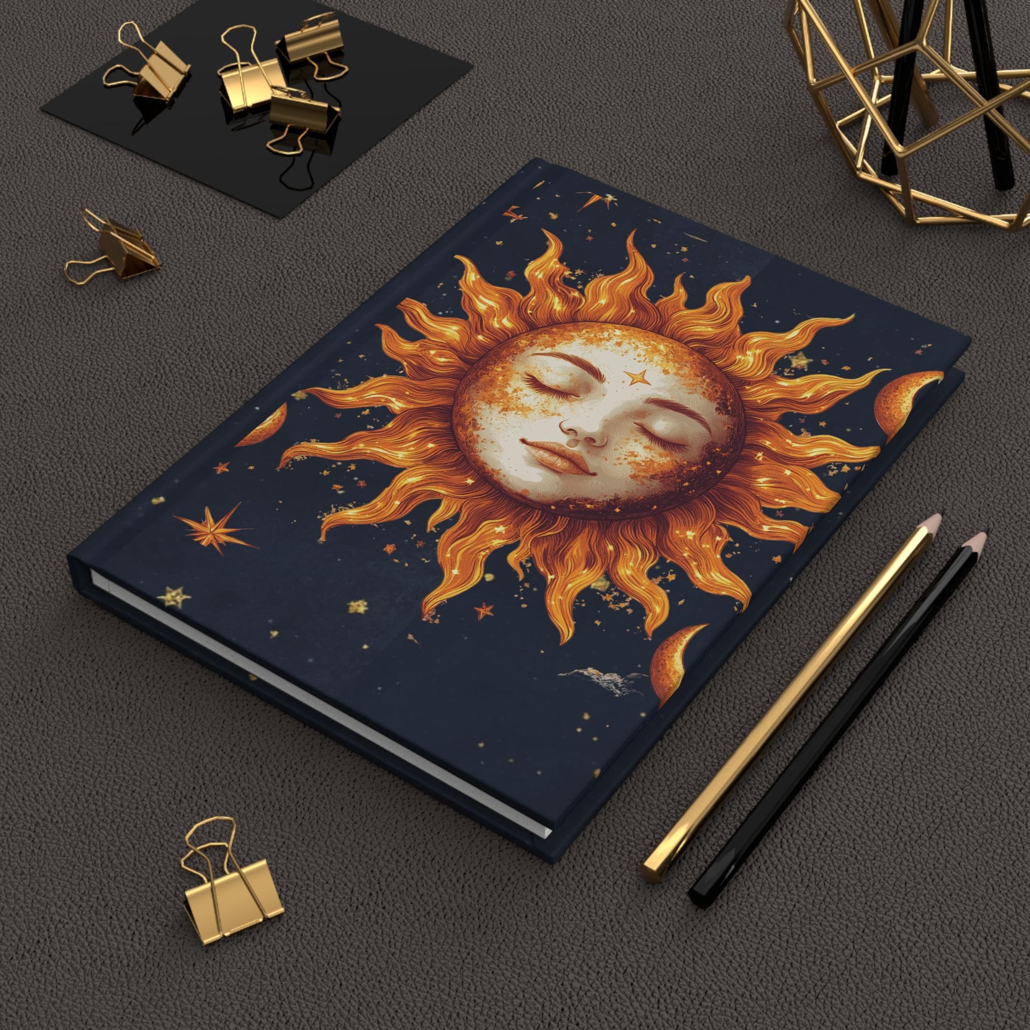 Sun Face Celestial Illustration Journal | Sun Moon Stars Hardcover - Etsy