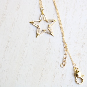 Star Gold Crystal Necklace// Star Necklace//Celestial Neckalce//Gifts for Her//AccentsBySonia// Valentine&#39;s Day Gift//Christmas gift