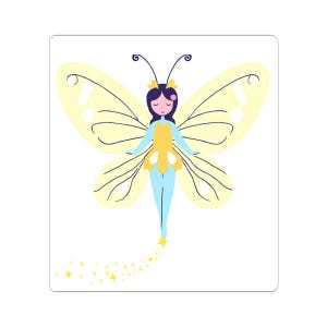 Whimsical Fairy Kiss-Cut Stickers, Cute Butterfly Decor, Laptop and Journal Stickers, Perfect Gift for Fairy Lovers, Spring Celebrations