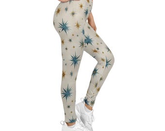 Leggings con estampado retro de estrellas / Leggings con estampado integral