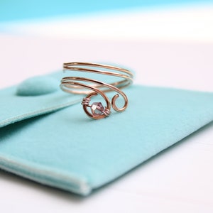 Unique Rose Gold Wrap Adjustable Ring//Handmade Rose Gold Ring//Gifts for Her//Rose Gold Rings for Women