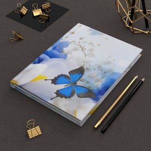 Butterfly Floral Hardcover Journal: Nature Writing Diary