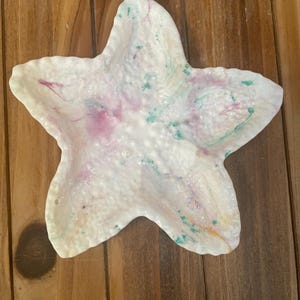 Handmade Ceramic Starfish Dish – Coastal Trinket Tray, Tealight Candle Holder, Beachy Home Decor