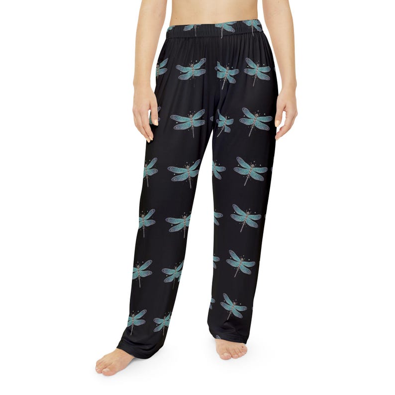 Dragonfly Pajama Pants | Watercolor Print Lounge Sleepwear image 2