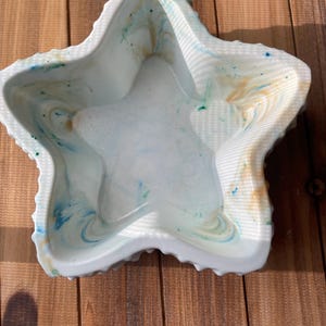 Handmade Starfish Trinket Dish – Coastal Jewelry Holder, Ocean-Inspired Decor, Textured Beach Bowl