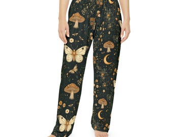 Moonlit Moths & Mushrooms Pyjamasbyxor | Nattblommiga Loungebyxor