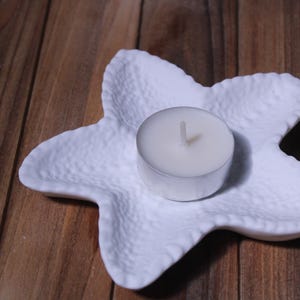 Handmade Ceramic Starfish Dish – Coastal Trinket Tray, Tealight Candle Holder, Beachy Home Decor