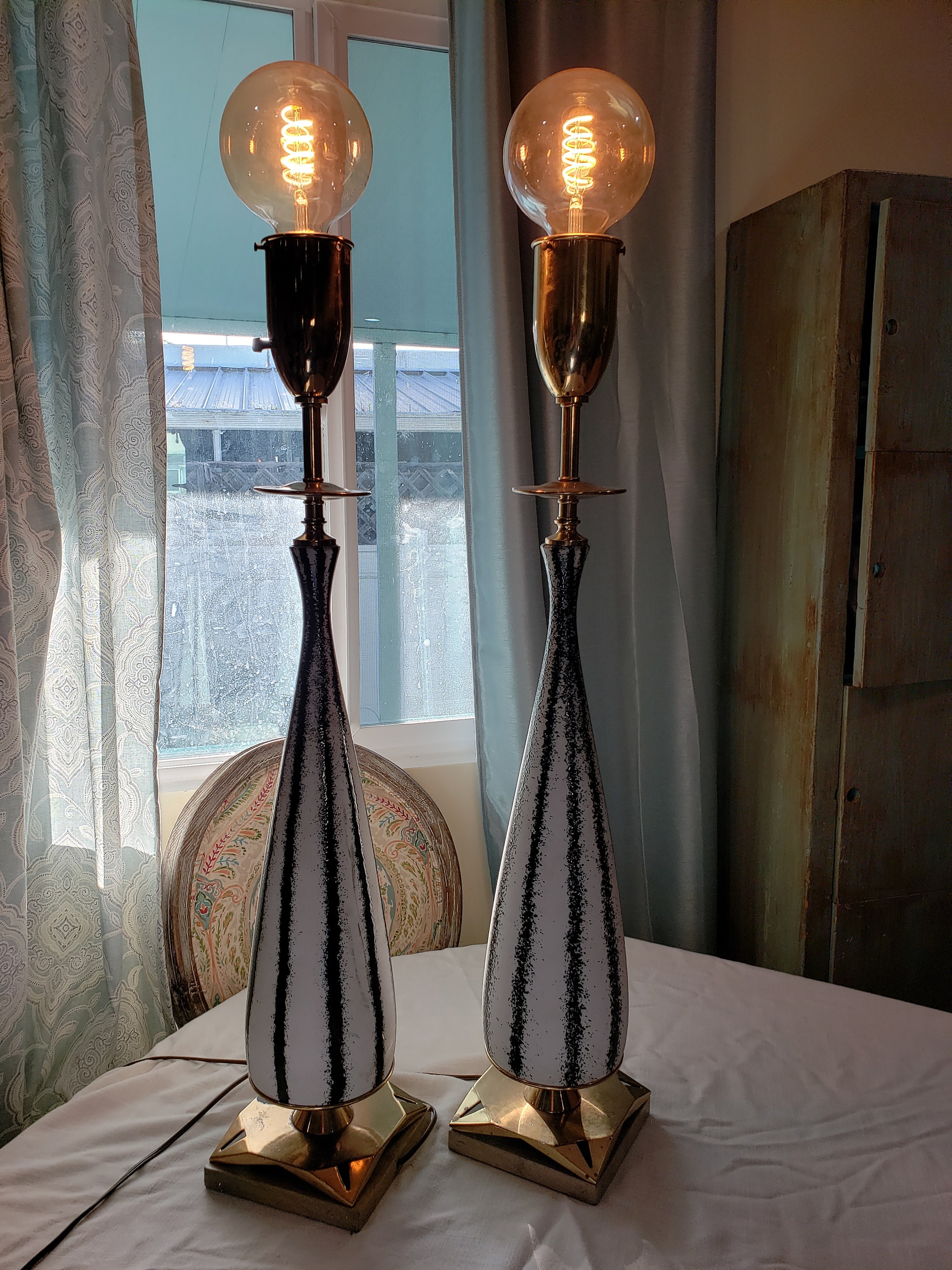 Vintage MidCentury art deco lamps Etsy