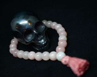 Pink Quartz Mala Bracelet | Yoga | Meditation | Mala Beads | Mala Jewelry | Boho | Yoga Jewelry | Natural Stone | Prayer Beads